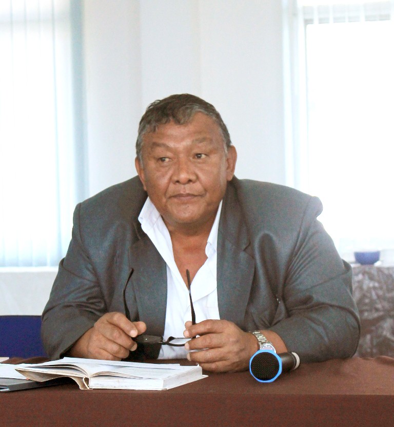 Naga writer and social activist, Kaka D Iralu speaking at the event.